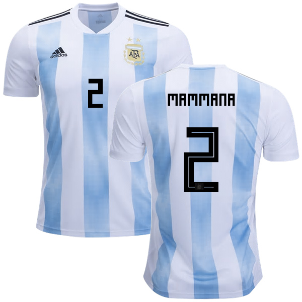 Argentina #2 Mammana Home Kid Soccer Country Jersey